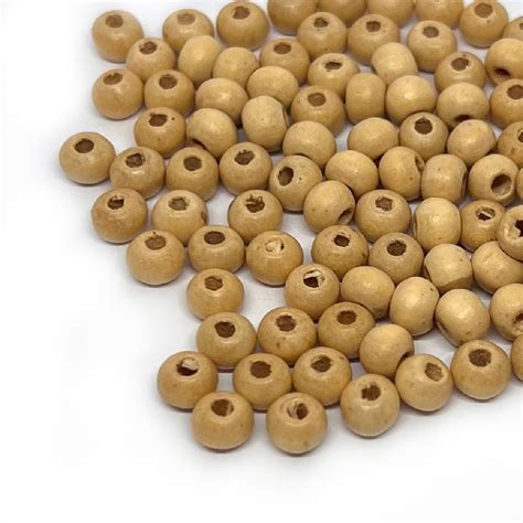6mm Round Wooden Beads Approx 100 Natural Spoilt Rotten Beads