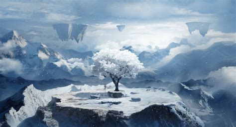 Steam 工作坊 White Tree Snow Landscape Wallpaper Fantasy Landscape