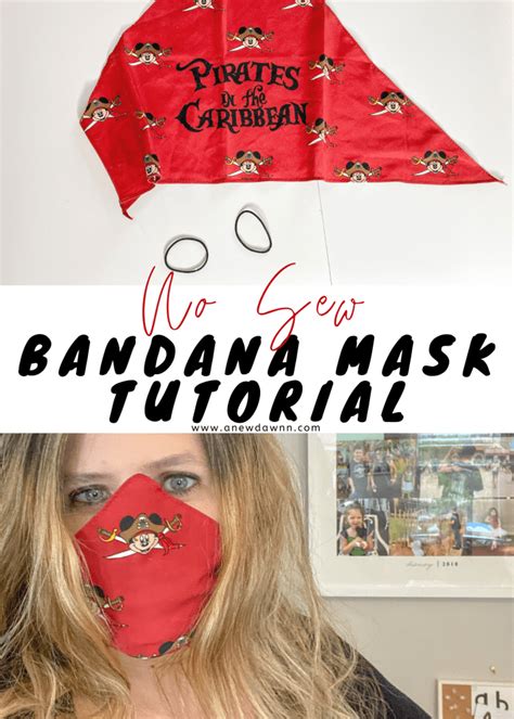 The mask is fastened by an elastic band which fits over his ears and behind his head. DIY Fabric Face Masks - How to Make a No Sew Face Mask