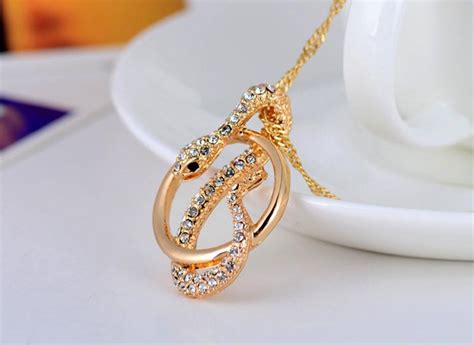 Austrian Crystal Snake Pendant Necklace Innovato Design