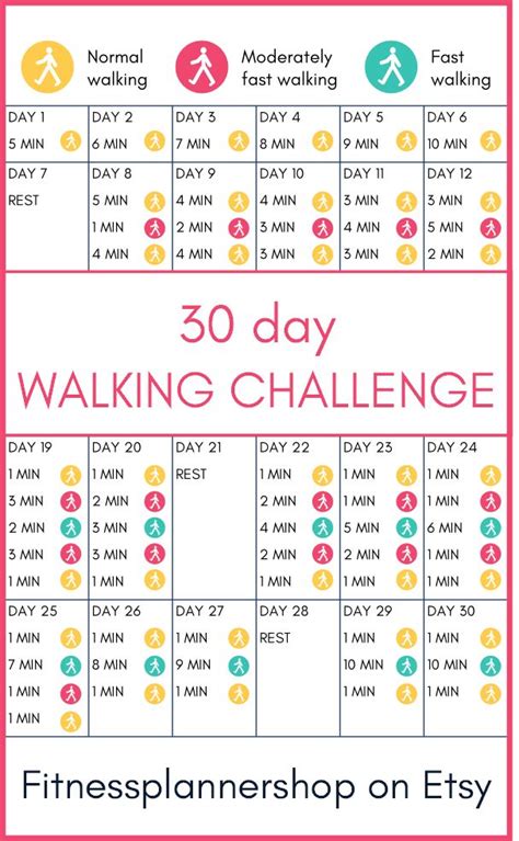 30 Day Walking Challenge Easy To Fit In Daily Interval Walking Plan
