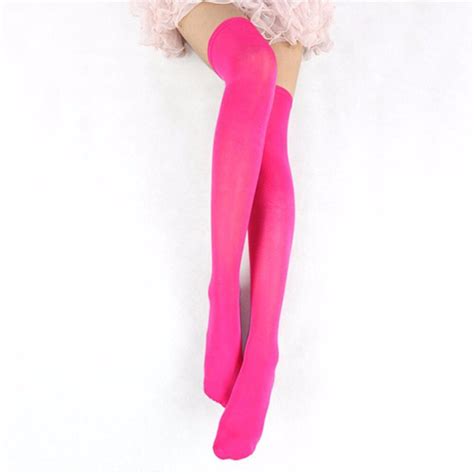 Sexy Over Knee Candy Color Women Stockings Trendy Medias Velvet