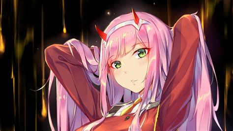 Darling In The Franxx Zero Two With Background Of Black And Blonde Color Hd Anime Wallpapers