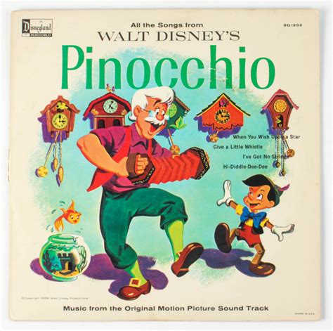 Vintage 1963 Walt Disneys Pinocchio Original Soundtrack Vinyl Record