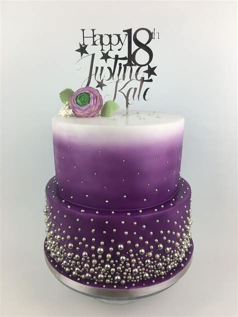 Purple And Silver Sparkles By Jw Caketrip 21 Birthday Cake Ideas For