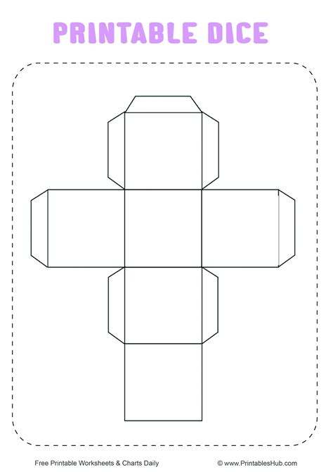 Free Printable Dice Template Pdf Blank And With Dots