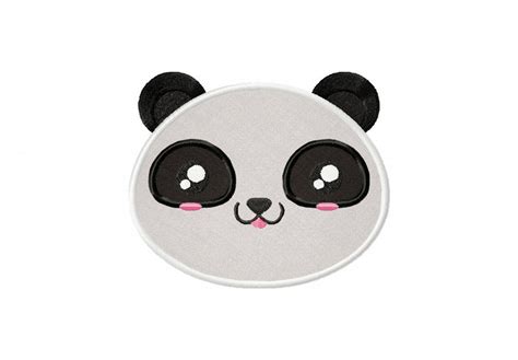 Panda Face 9 Includes Applique And Stitched Daily Embroidery