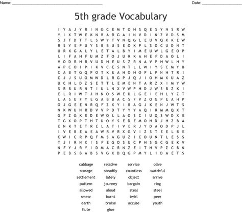 5th Grade Vocabulary Word Search Wordmint Word Search Printable