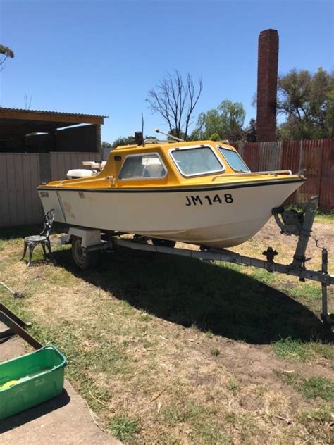 Runs great, get good milage, and can get up to 25 mph. Stejcraft Half Cabin Fishing Boat for sale from Australia