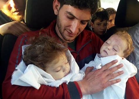 Chemical Attack Syria Father Says Goodbye To Twin Children In