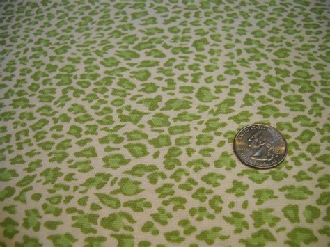 Green And White Leopard Print Decorator Fabric By Sosewnice