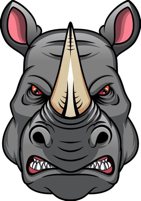 Rhino Head Mascot Premium Vector Premium Vector Freepik Vector