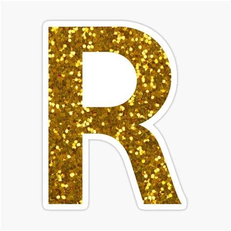 Gold Letter R Gold Glitter Sticker By Pascally Glitter Stickers Gold