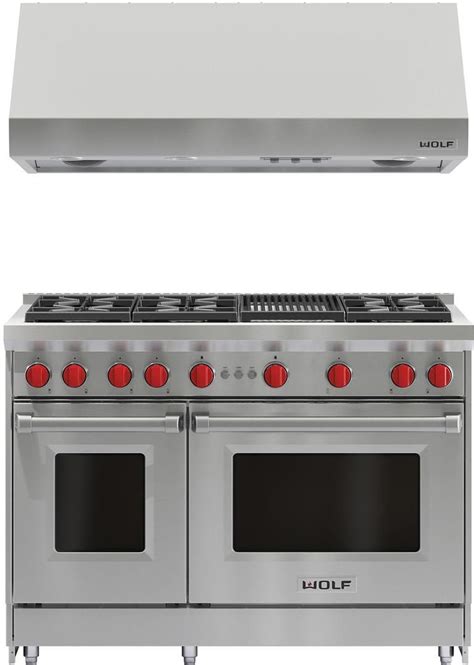 Wolf pro ranges are available in the following sizes in dual fuel and gas at 30, 36, 48, and 60 inches. Wolf 1055814 2 piece Stainless Steel Kitchen Appliances ...