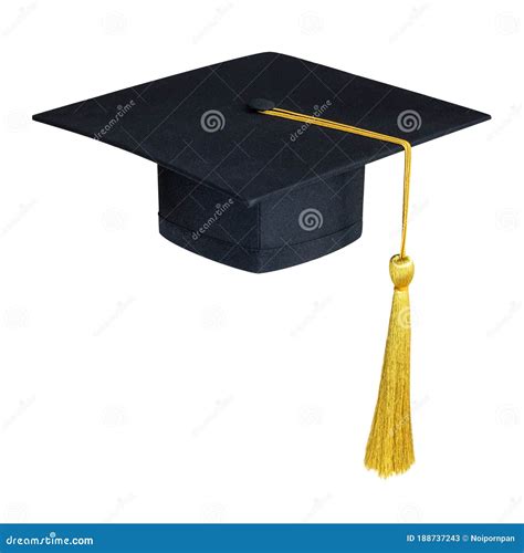 Graduation Hat Academic Cap Or Mortarboard In Black With Gold Tassel