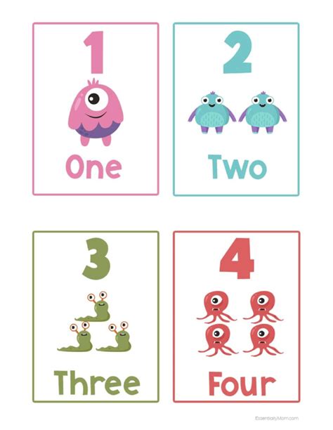 How to teach the kids to count to 100? Monster Number Flash Cards | FREE Printable Number Flash ...