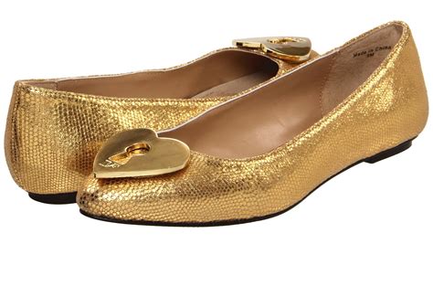 Women's debbie mid wedge heel pump shoes. Gold Metallic Wedding Shoes Pointed Ballet Flats | OneWed.com