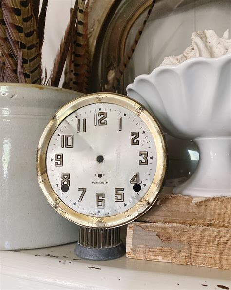 Antique Metal Clock Face Dial Farmhouse Decor Industrial Salvage Usa