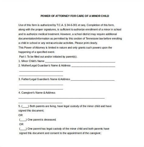 22 Word Power Of Attorney Templates Free Download