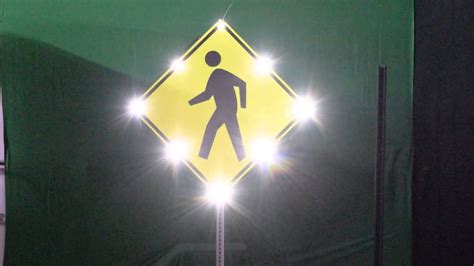 Solar Flashing Pedestrian Sign With Audible Warning Youtube