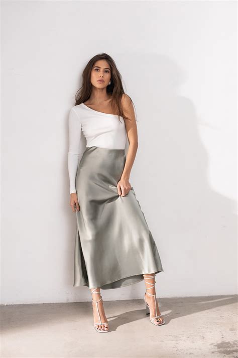 Silk Long Skirt Silk Maxi Skirt Silk Slip Skirt Custom Made Etsy