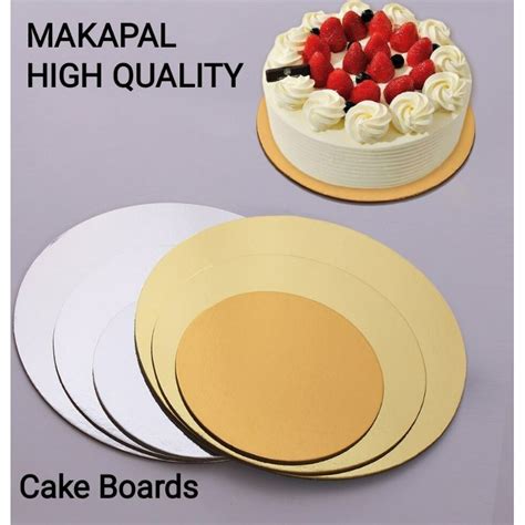 Cake Board Thick Makapal Silver Gold Square Round Rectangular Cakeboard