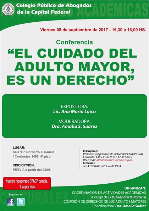 Argentina Conferencia El Cuidado Del Adulto Mayor Es Un Derecho