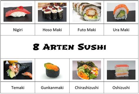 8 Arten Sushi Sushi Liebhaber