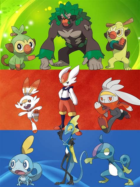 Pokemon Sword And Shield Galar Starters Custom Poster 12x16 In 2020
