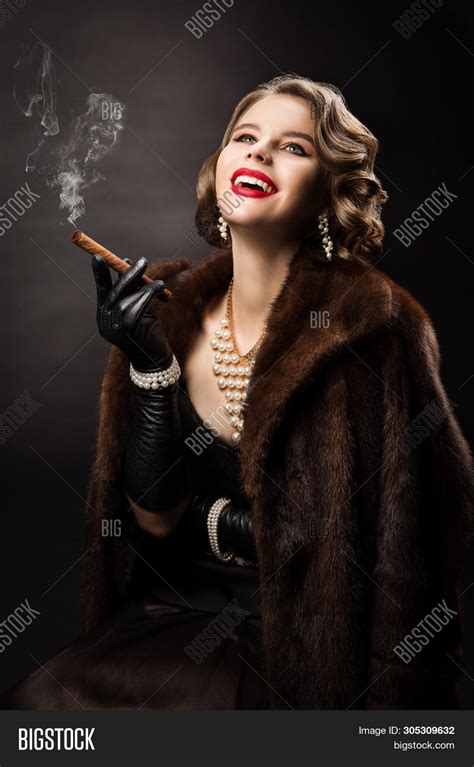 Retro Woman Smoking Image And Photo Free Trial Bigstock