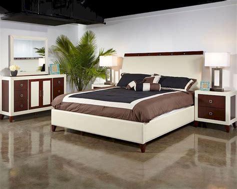 Dual colored contemporary bedroom set. Najarian Furniture Contemporary Bedroom Set Zeno NA-ZEBSET