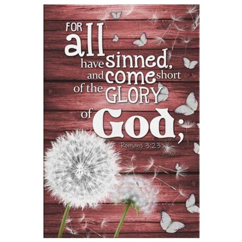 For All Have Sinned Kjv Romans 323 Bible Verse Wall Art Canvas