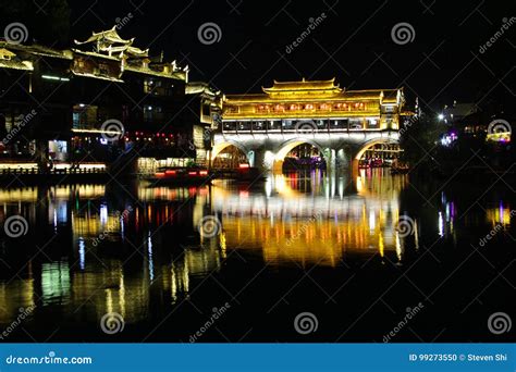 Night View Fenghuang Hunan Province China Editorial Image Image Of