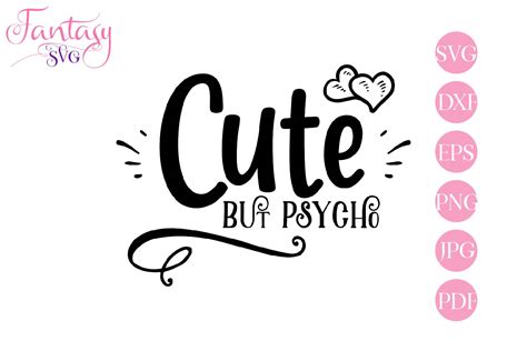 Download Cute but psycho - svg cut file (260181) | SVGs | Design ...