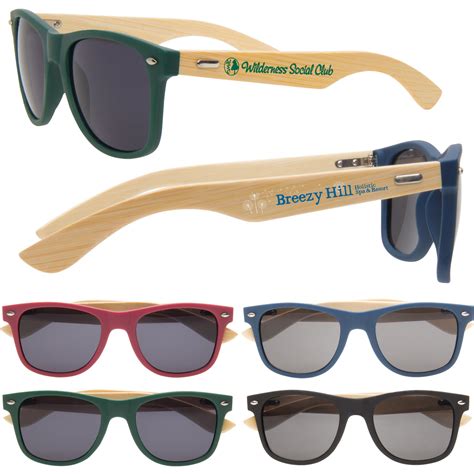 Imprinted Wooden Bamboo Sunglasses