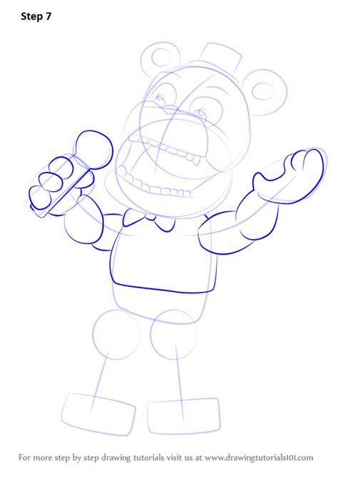 Step By Step How To Draw Withered Freddy From Five Nights At Freddys