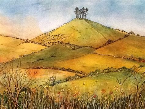 View Of Colmers Hill Sold Landscape Watercolor Techniques Art