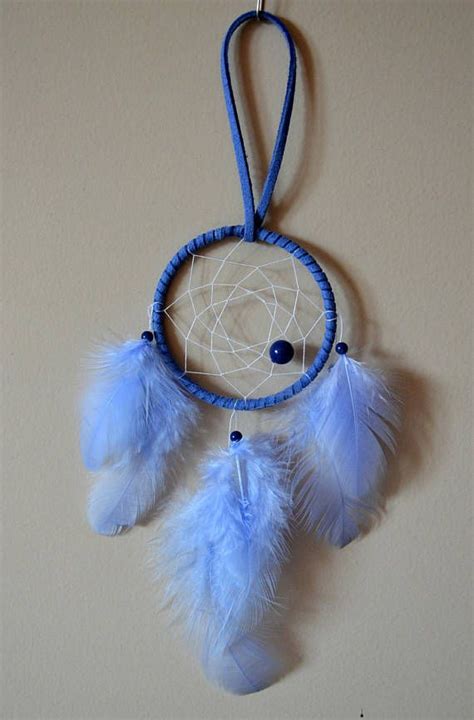 2 Blue Dream Catcher With Blue Feathers And Blue Dream Catcher