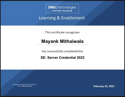 Dell Technology Certified Enterprise Business Learning Certificate