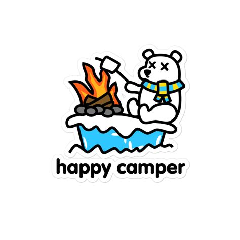 Matte Happy Camper Sticker Dumbclub