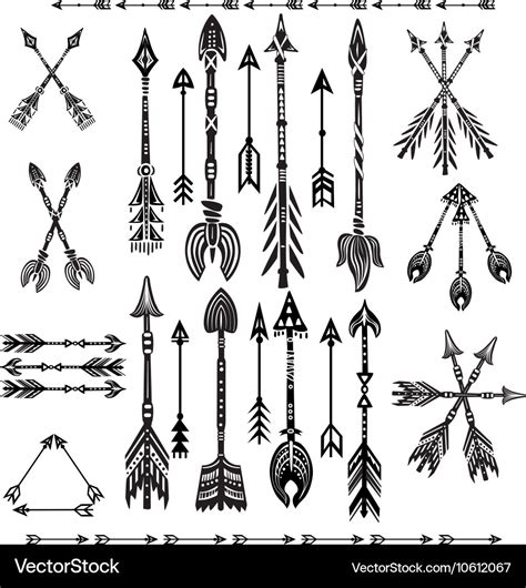 Set Of Ethnic Tribal Arrows Royalty Free Vector Image