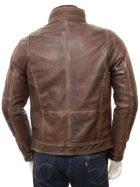 Mens Leather Jacket In Vintage Brown Broadhembury Men Caine