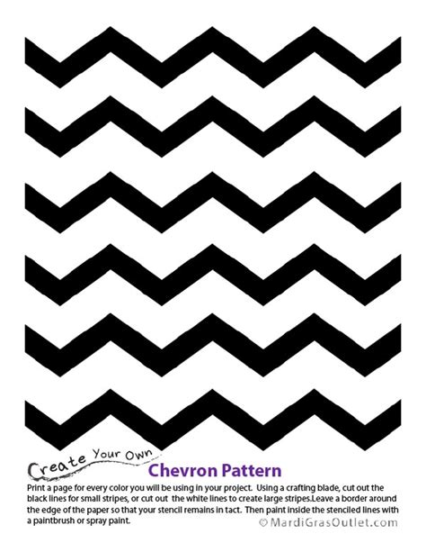 Party Ideas By Mardi Gras Outlet Chevron Pattern Stencil Free Printable