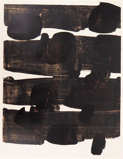 Pierre Soulages Lithograph N° 12 Original Stone Lithograph 1964