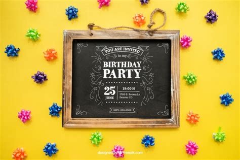 Download Free Birthday Invitation Slate Mockup in PSD - DesignHooks