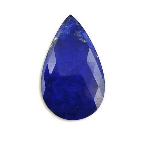 Natural Untreated Blue Lapis Lazuli Gemstone Pear Shape Rose Cut 28cts