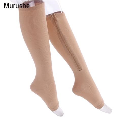 Murushe Men Women Leg Support Stretch Compression Socks Below Knee Sox