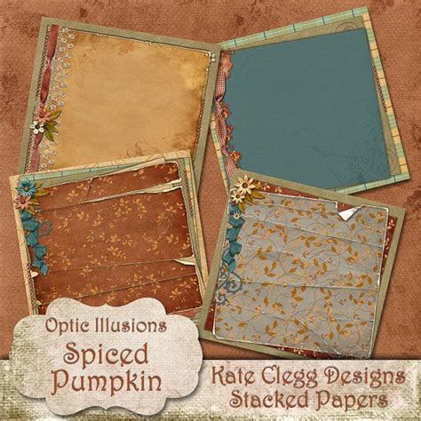 Spiced Pumpkin Digital Scrapbooking Papers Stacked Papers Etsy
