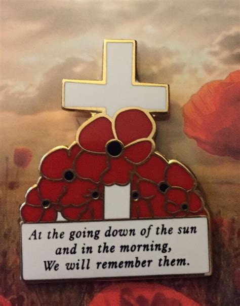 At The Going Down Of The Sun Poppy Cross Remembrance Day Lapel Pin Anzac Day Ebay