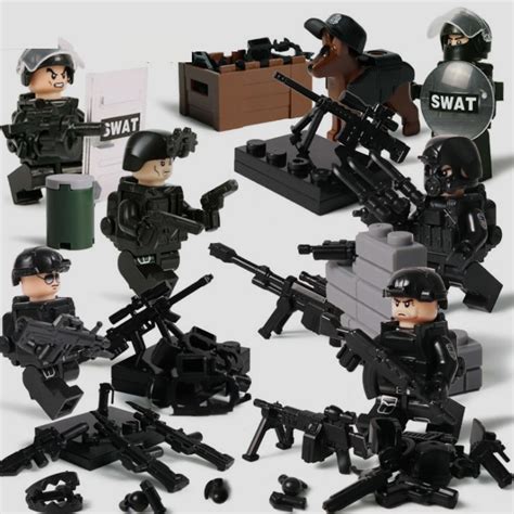 代購代標第一品牌樂淘letaoswat部隊6体 武器つき戦争軍人軍隊マンミニフィグ LEGO 互換 ブロック ミニフィギュア レゴ 互換t38